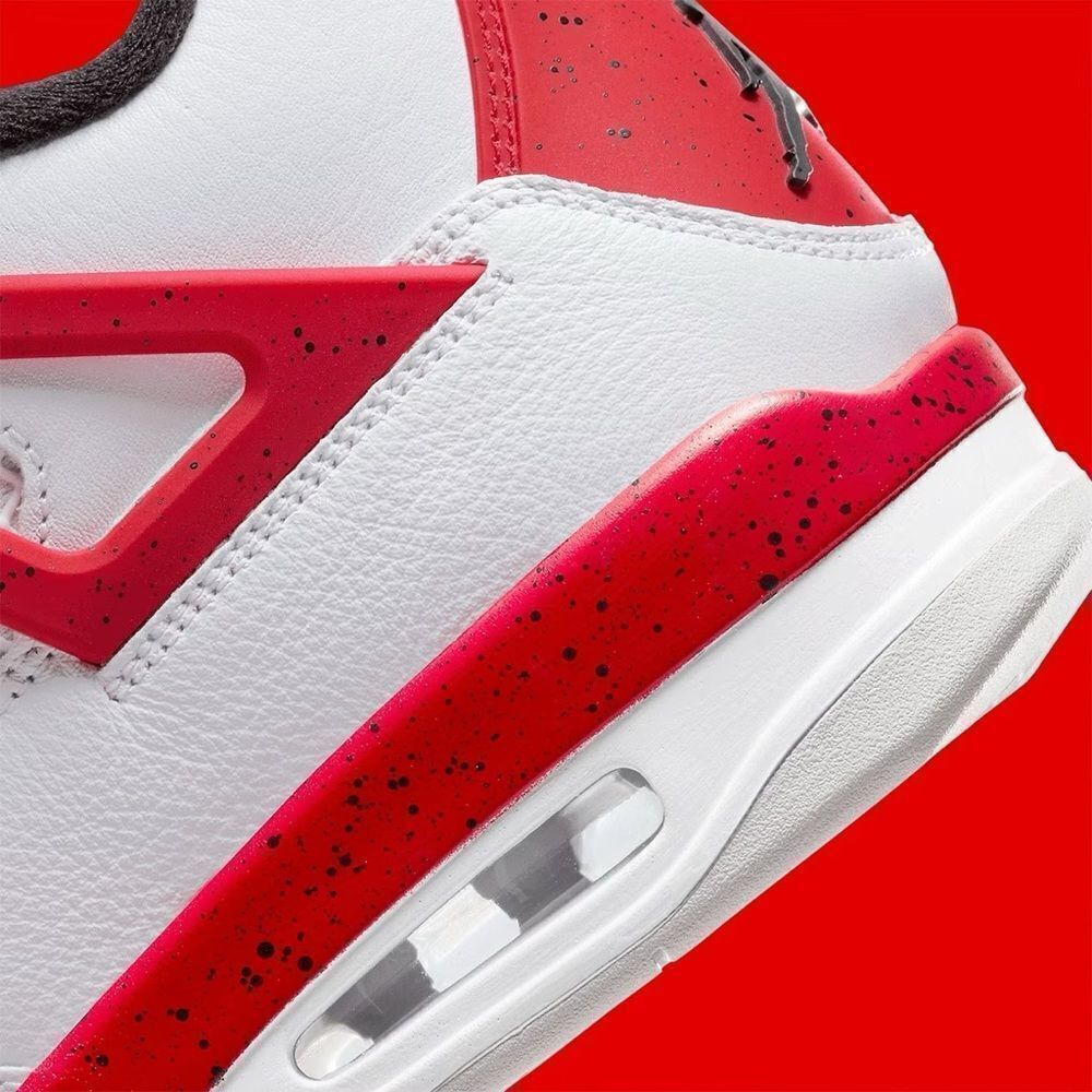 Nike Air Jordan 4 Red Cement White Fire Red Black Grey 408452-161 7y 7 kids gs - Picture 7 of 10
